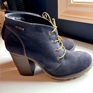 Women’s Blue Suede Booties